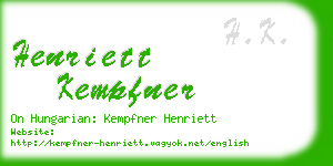 henriett kempfner business card